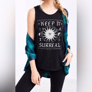 Mont La Roc Mineralized Surreal Muscle Tee Shirt Large Evil Eye Moto USA Made L